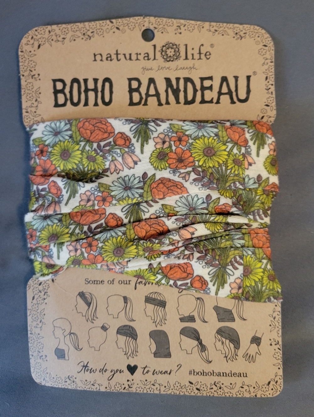 NATURAL LIFE Floral Boho Bandeau - Orange, Green, White